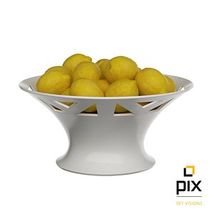 photorealistic bowl lemons 3d max