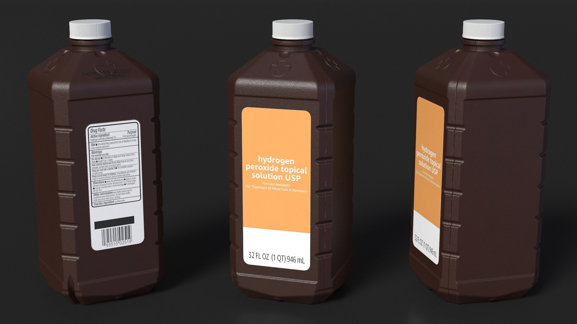 Medical Plastic Vial Hydrogen Peroxide 32 Fl Oz model https://p.turbosquid.com/ts-thumb/Kf/x1Z0c9/9o/medicalplasticvialhydrogenperoxide32flozvray3dmodel004/jpg/1729959153/1920x1080/fit_q87/3786b98ca0933e11e3f06fc4bad0a3074ca1a213/medicalplasticvialhydrogenperoxide32flozvray3dmodel004.jpg