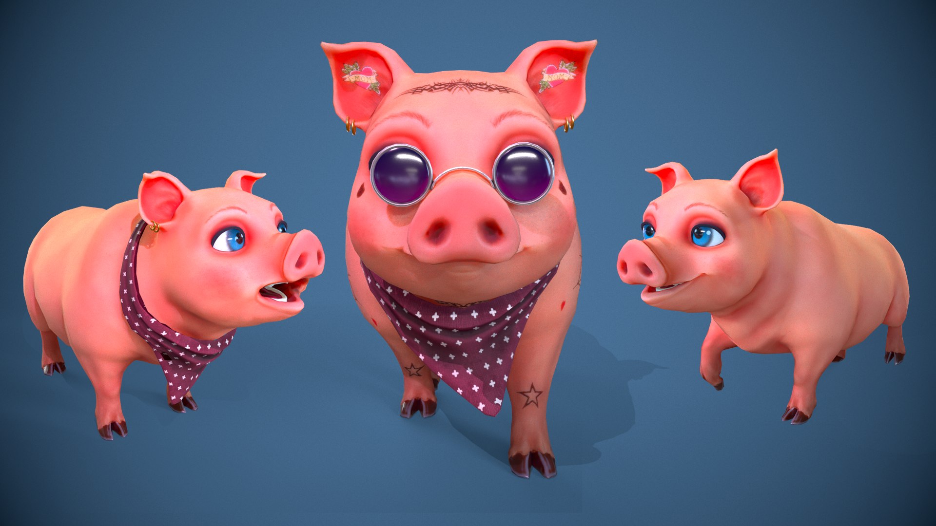 3D Stilized Pig Animated - TurboSquid 2208864