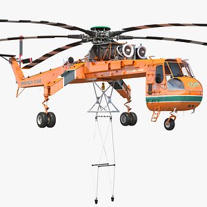 Sikorsky S-64 Skycrane Heavy-Lift Helicopter Orange