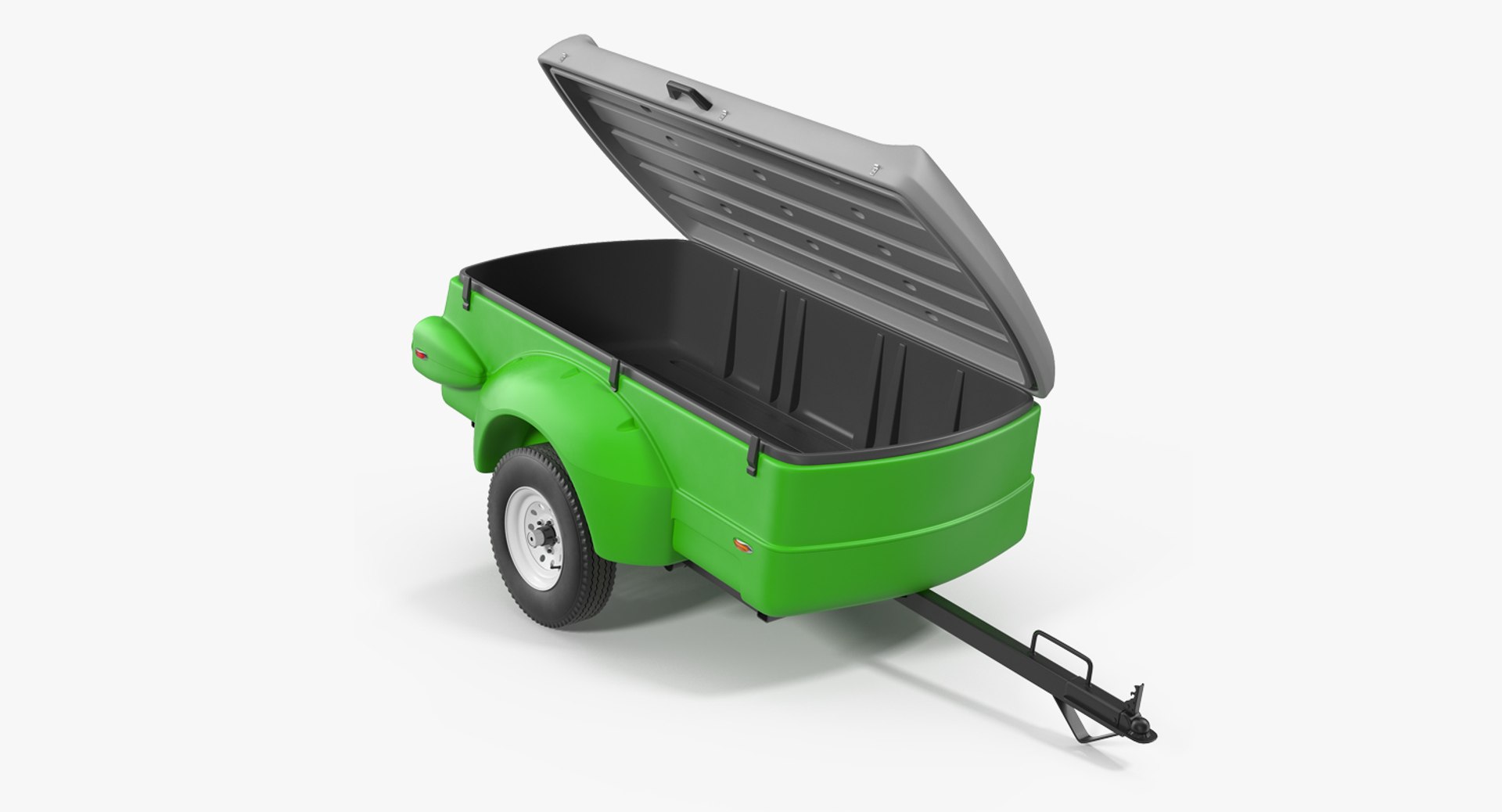 Enclosed Small Cargo Trailer Open 3D Model 3D model preview