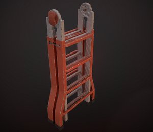 3D pbr metallic ladder -