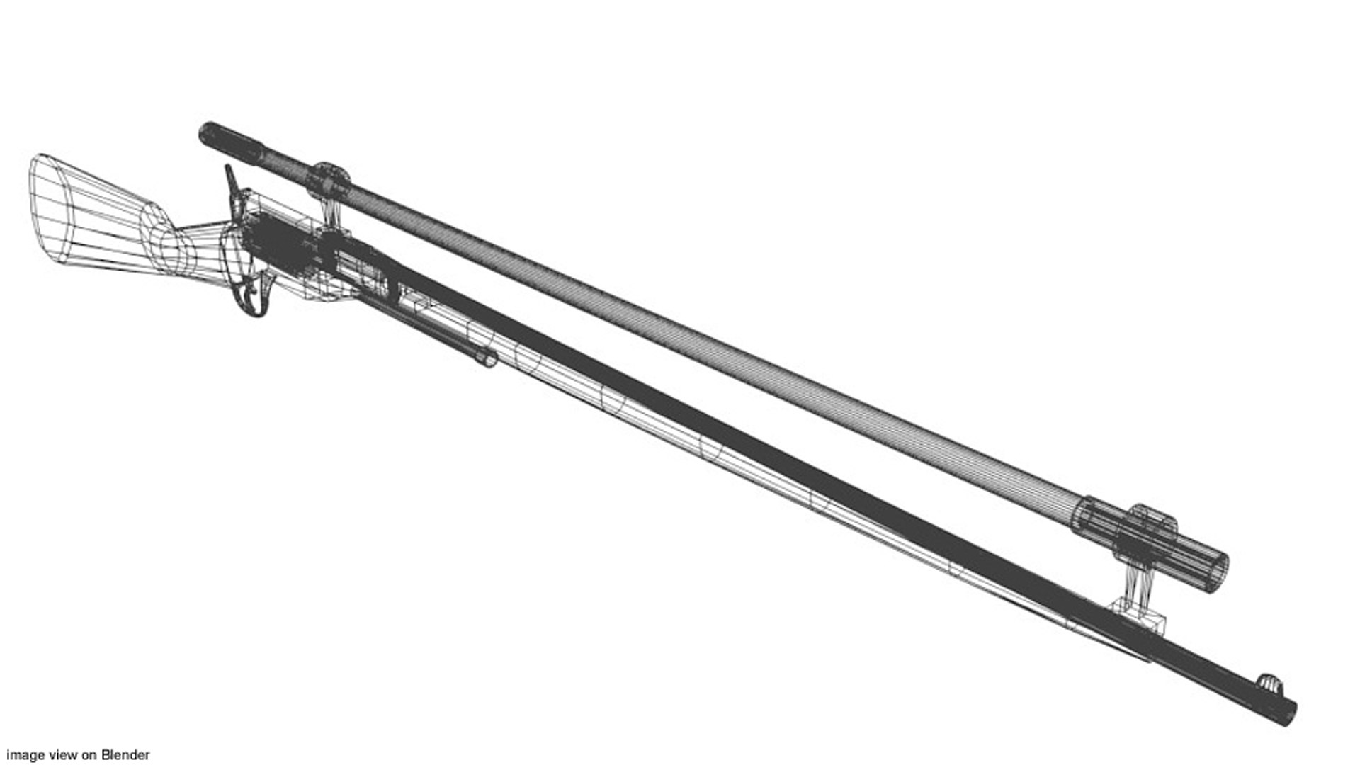 3d Model Revolver Rifle