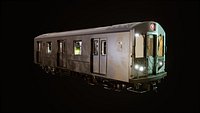 Subway Car Interior with Exterior