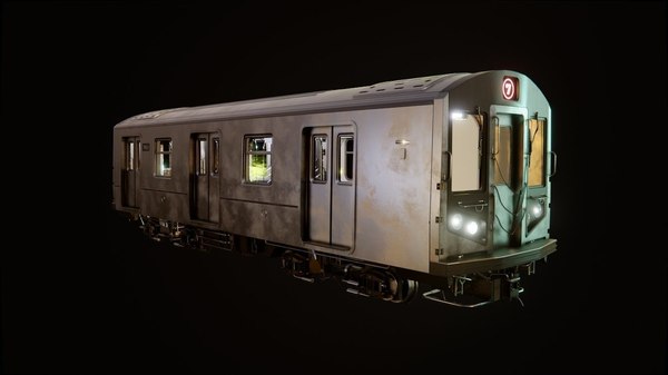 Subway Car Interior with Exterior 3D model