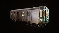 Subway Car Interior with Exterior