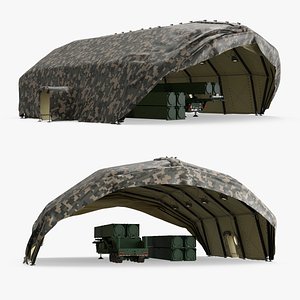 LRHW Missile Trailer with Camouflage Tent Green