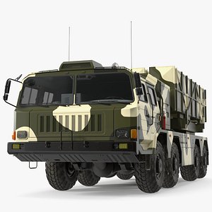 3D Chinese MLRS WS-2D Green Camouflage Rigged model