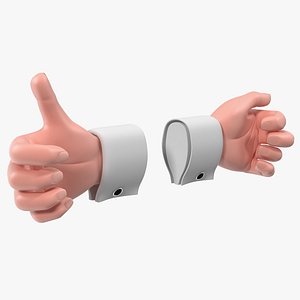 cartoon man hands rigged 3D