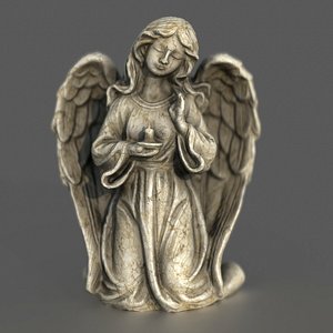 3D Kneeling Angel Statue