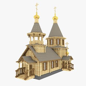 3d church russian wooden