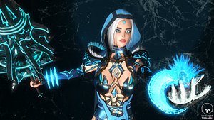 3D Frost Mage - Game Ready Low-poly 3D model model