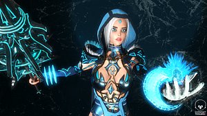 Frost Mage - Game Ready Low-poly 3D model