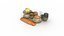 Set cibo caffè succo biscotti pane formaggio mela BR low-poly gioco pronto