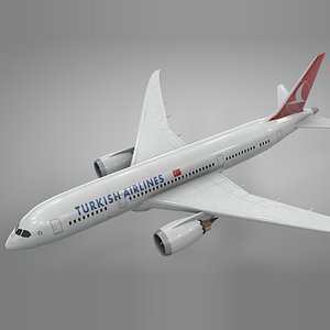 3D boeing 787 dreamliner turkish model