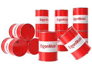 3D Exxonmobil oil barrel model