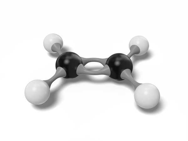 3D ethylene molecule c2h4 modeled