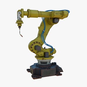 3D model Industrial Welding Robot Yellow Rusty