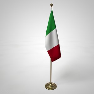 Italy Flag and Pole