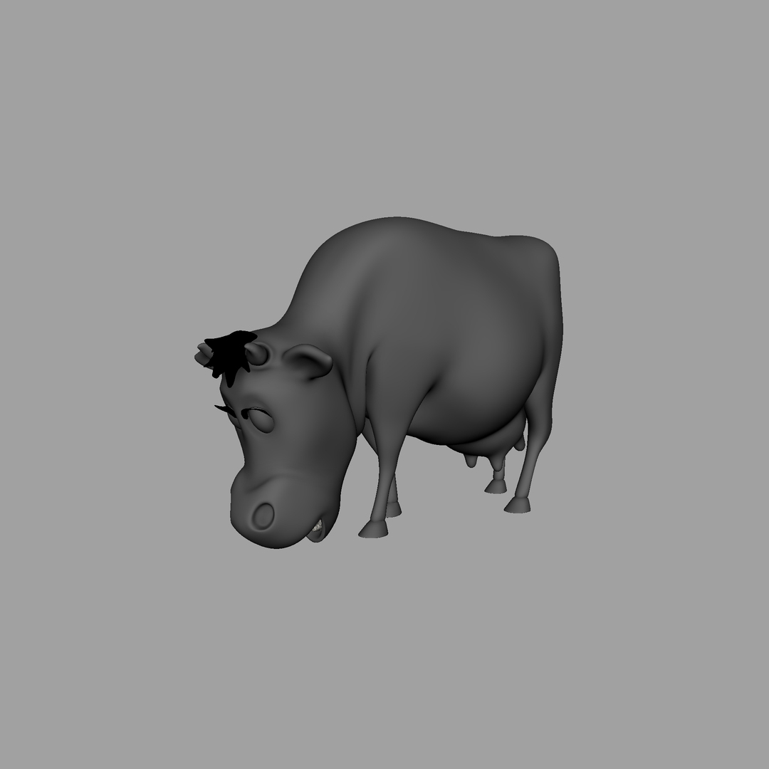 3D Cartoon Cow Rig Animation - TurboSquid 1211697