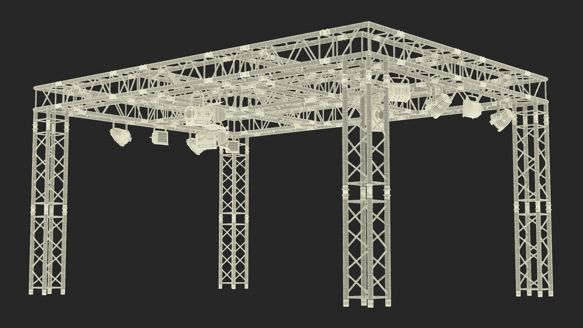 3D Studio Truss Modular Light System Model - TurboSquid 2270117