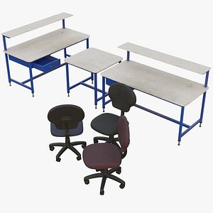 3D Desk And Chair 1B