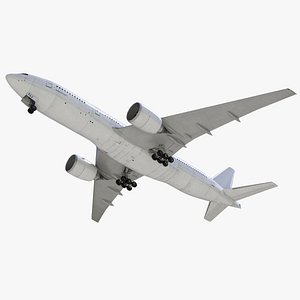 Boeing 777-200ER Passenger Aircraft Rigged for Cinema 4D