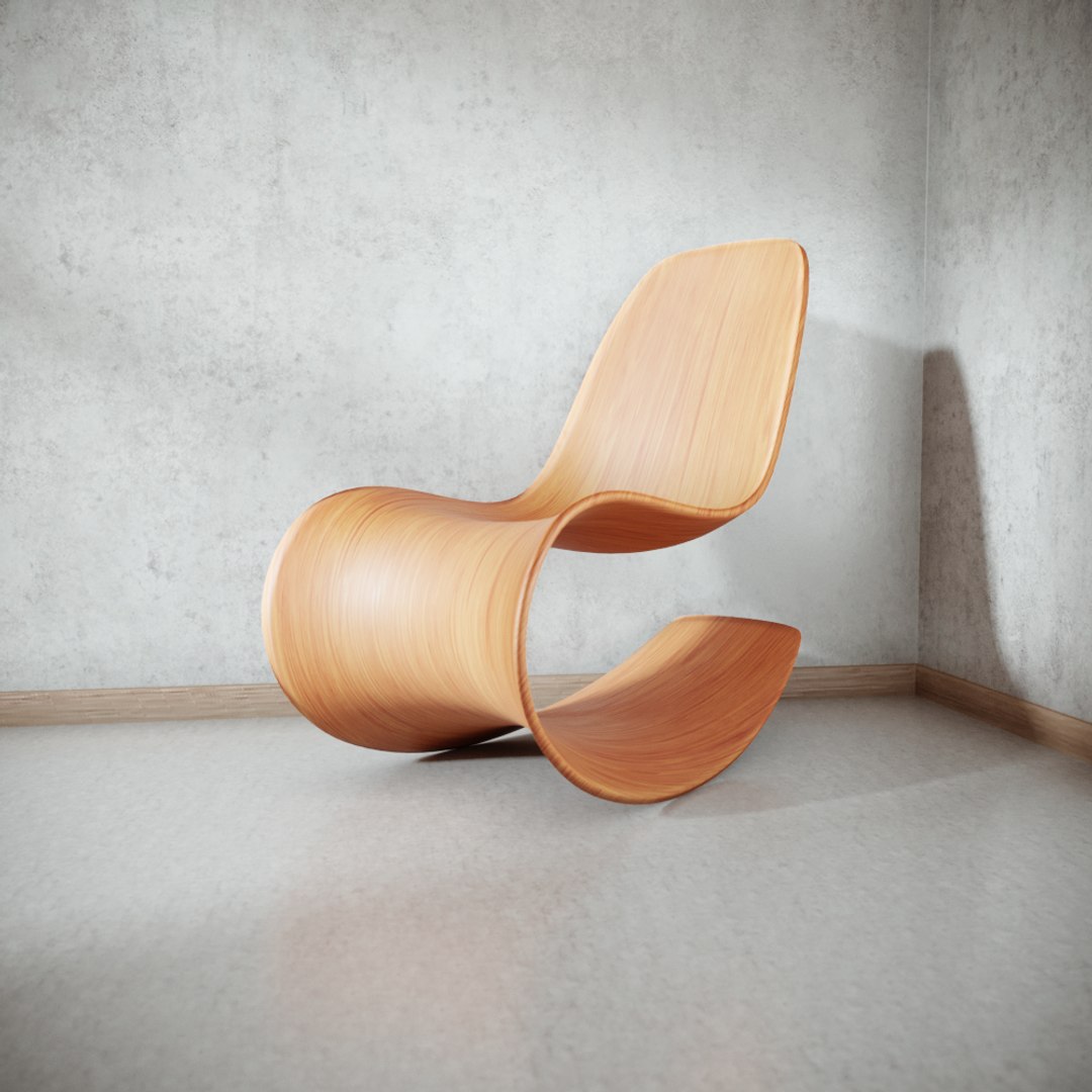3D Chair Wooden Rocking - TurboSquid 1276463
