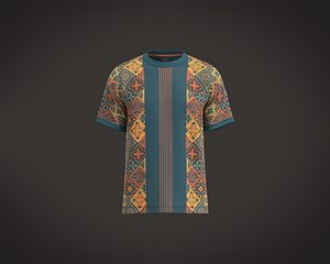 Basic T-Shirt with Bohemian Print 3D model