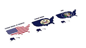 3D united states usa flag
