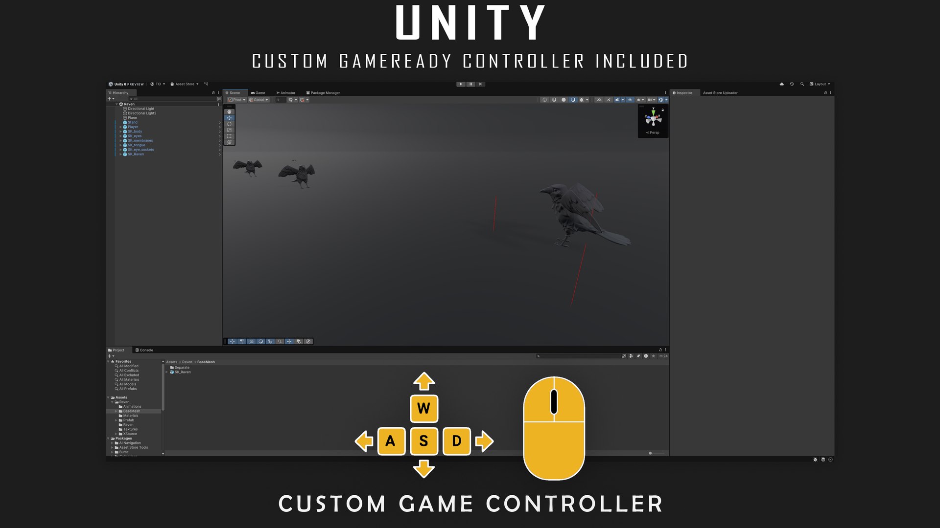3D Raven - Flying System - Bird Behavior - 75 https://p.turbosquid.com/ts-thumb/Kh/0CgLjv/iH/unity_01/jpg/1757361705/1920x1080/fit_q87/b303279a449e2d39ffdd658813310545b3eb22f8/unity_01.jpg