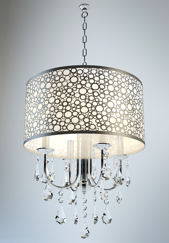 metal bubble shade chandelier 3ds