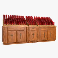 Large Church Votive Candle Stand Cabinet