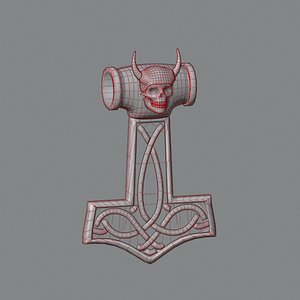 3D Thors hummer pendant