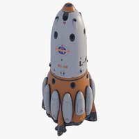 Rocket Landing Module with PBR Materials