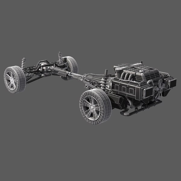 3d car drive train model