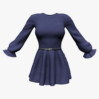 Linda Belted Fit Midi Dress