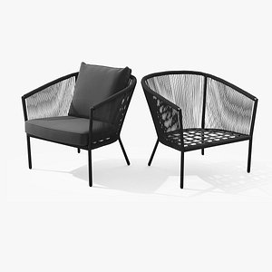 3D model Corda Slate Gray Lounge Chair
