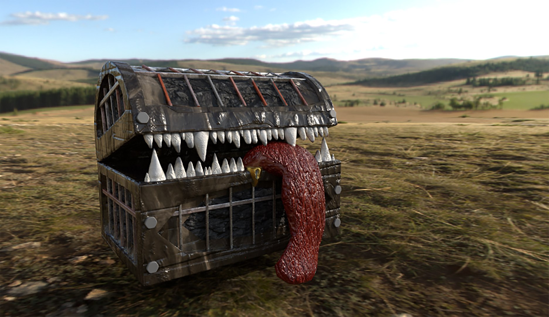 High Poly Treasure Chest Monster 3D Model - TurboSquid 2291989