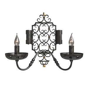 Rose Uniacke Wrought Iron Candelabra Wall Sconce