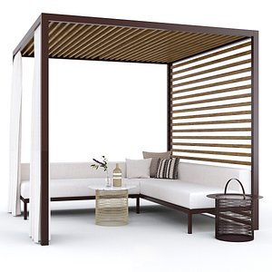 Garden arbor with sofa Kettal Pavilion Gazebo