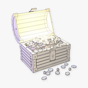 Stylized Treasure Chest Rigged Animated