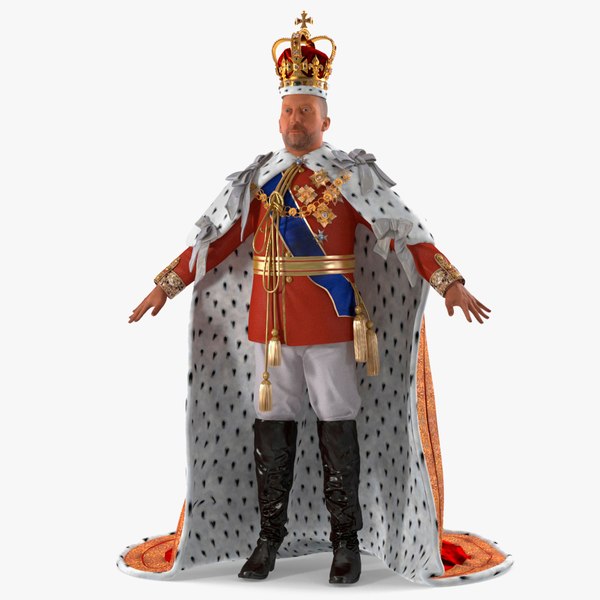 Old Medieval King in Crown 3D model