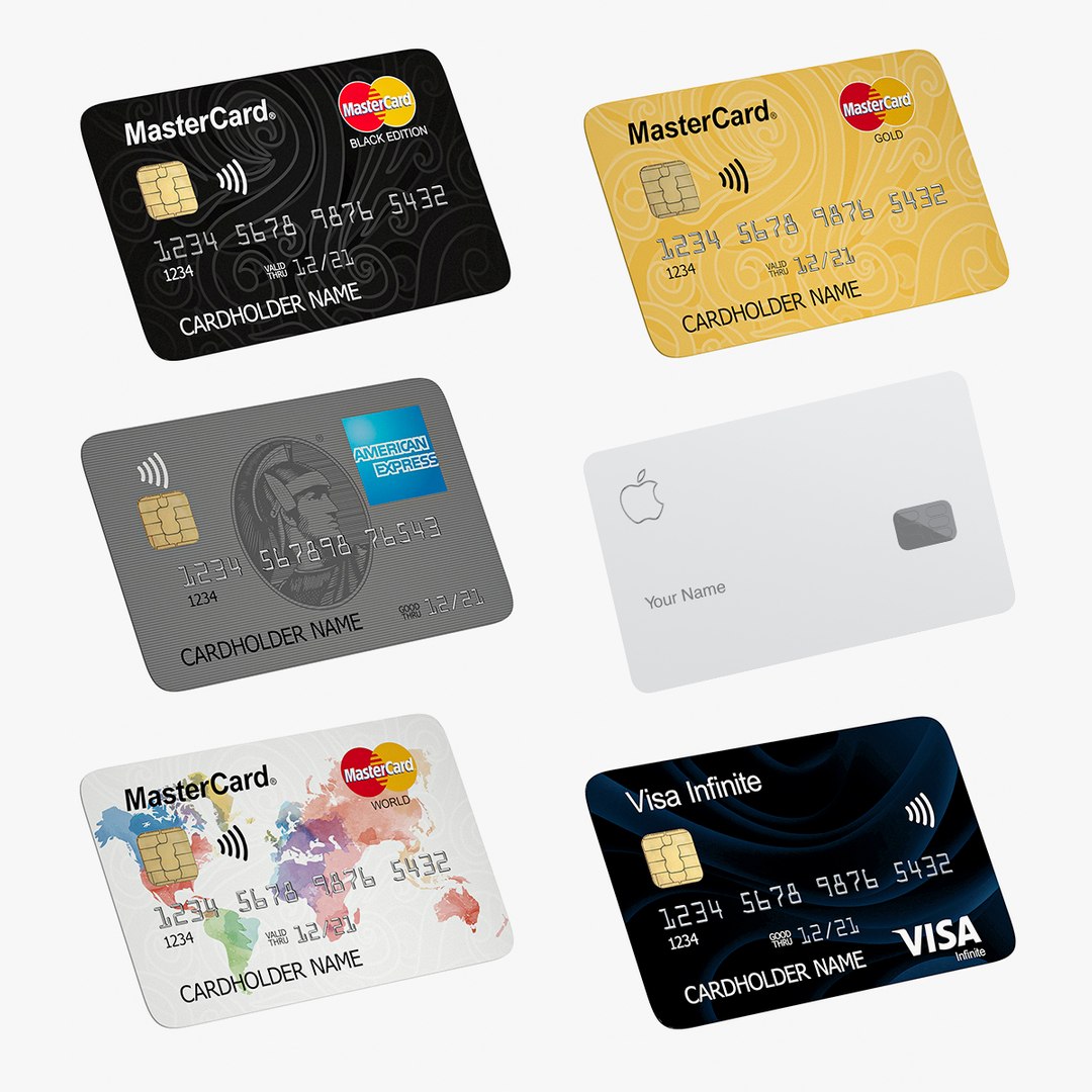 Credit Cards Collection 4 3D model preview