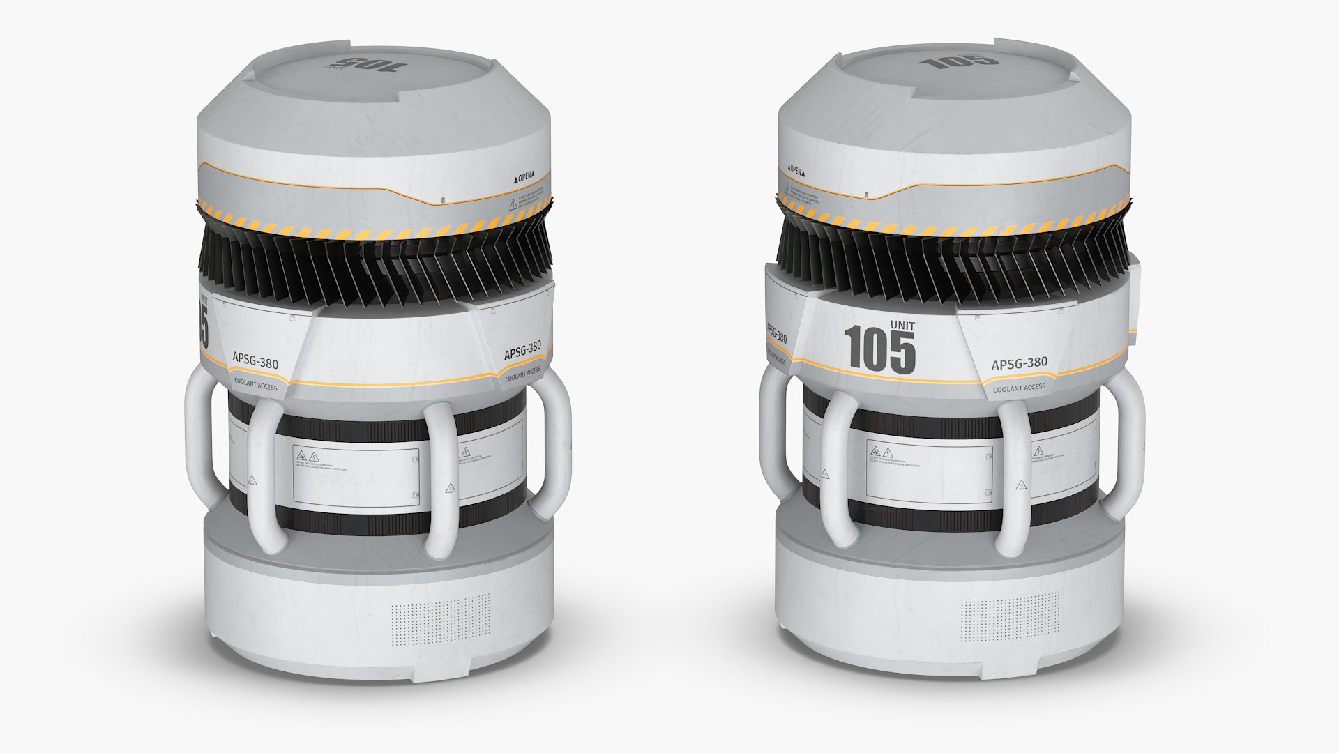 Cylindrical Heat Core Generator Unit 105 Gray 3D model preview
