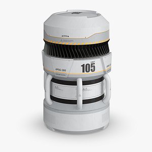 Cylindrical Heat Core Generator Unit 105 Gray 3D