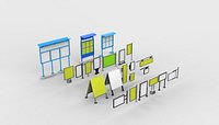 Information stand set 3D model
