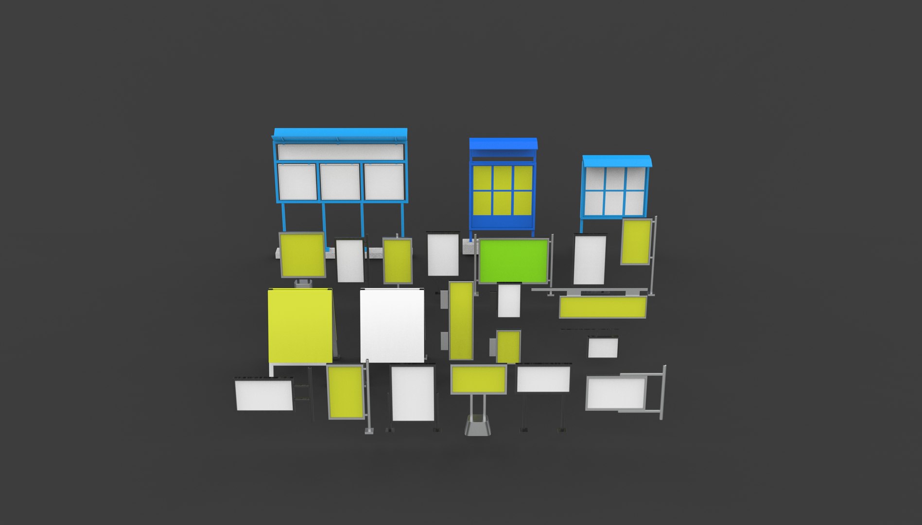 3D Information stand set 3D model model https://p.turbosquid.com/ts-thumb/Kh/cAVObl/W8/informationstandsetanimation.6276/jpg/1781630682/1920x1080/fit_q87/81cafe74abeb45a9182e3d71381566d0135bec79/informationstandsetanimation.6276.jpg