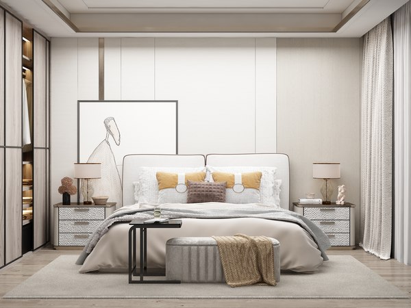 Modern Style Bedroom - 514 3D model