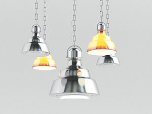 3D glas pendant lamp model